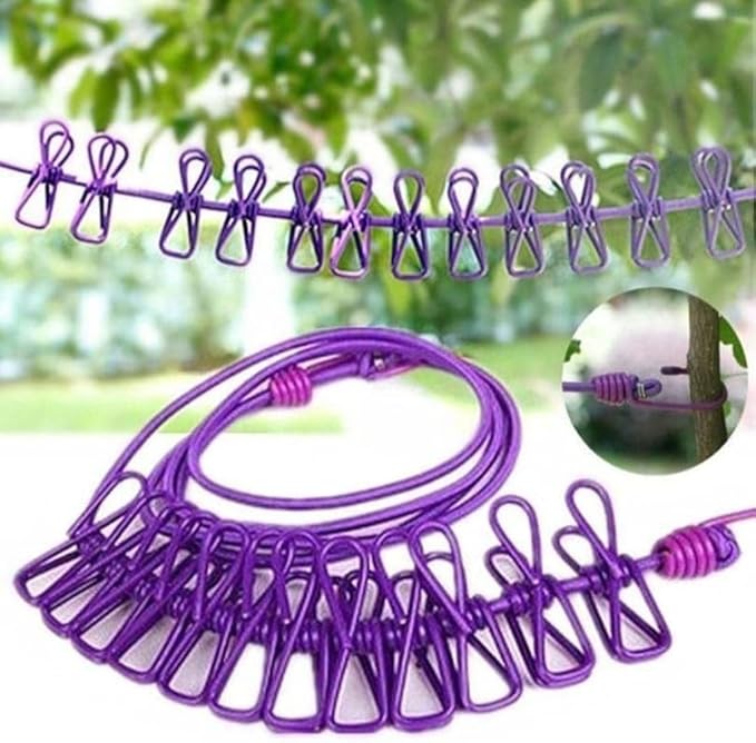 Evorlix™ Cloth Drying Rope with Hooks