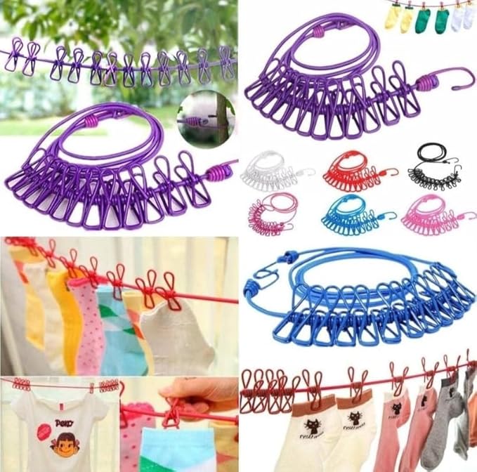 Evorlix™ Cloth Drying Rope with Hooks