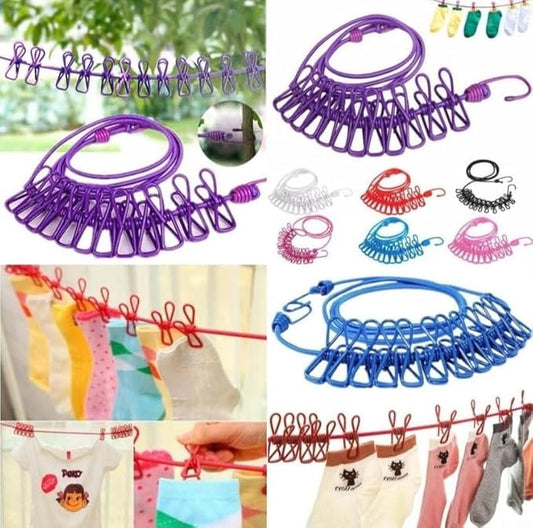 Evorlix™ Cloth Drying Rope with Hooks