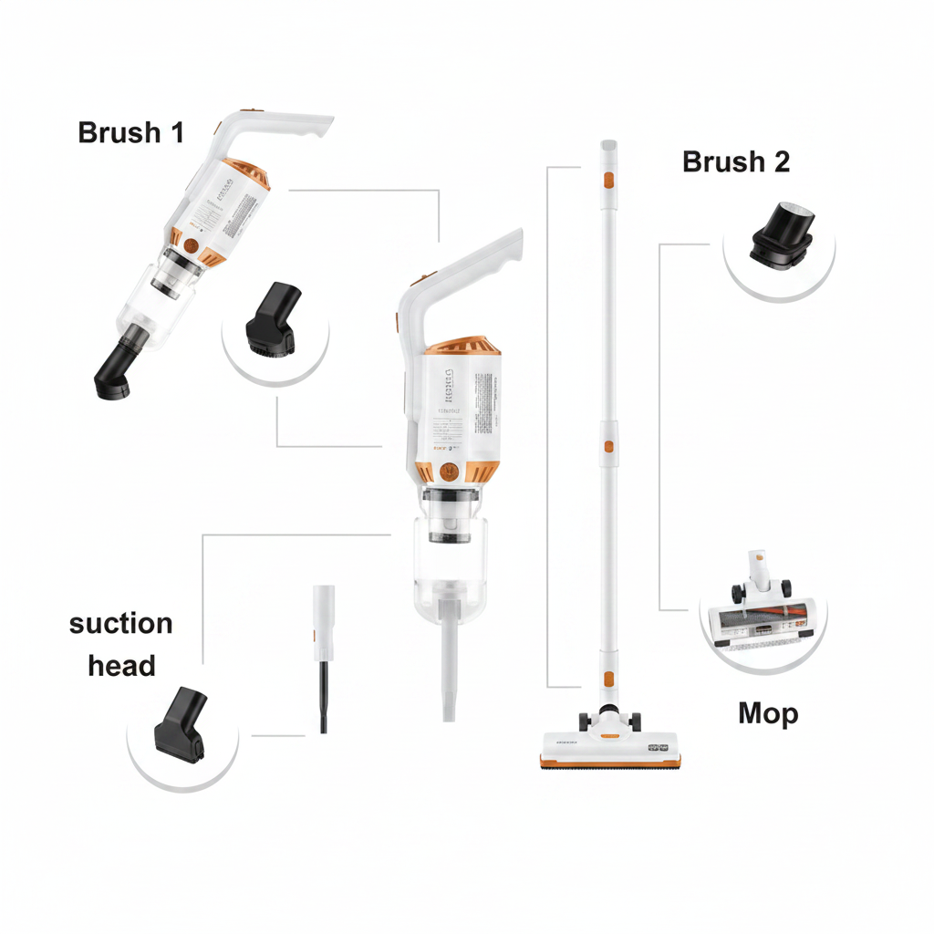 3-in-1 Wireless Vacuum Cleaner Attachments